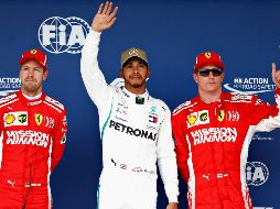 Hamilton firma la octogésima primera posici´ón de privilegio de su carrera. AFP/W. Taylor