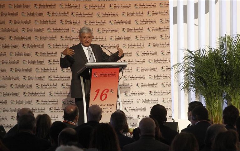 López Obrador en su intervención en México Cumbre de Negocios. EL INFORMADOR / A. Camacho