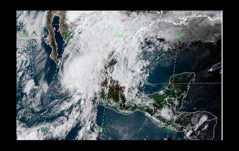 Durante las próximas horas, las bandas nubosas del huracán ocasionarán tormentas puntuales torrenciales en Sinaloa, Nayarit, Jalisco y Durango. ESPECIAL/CONAGUA