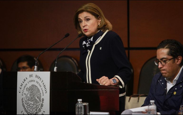 Arely Gómez, titular de la Secretaría de la Función Pública, compareció ante la Cámara de Diputados. NOTIMEX/J. Espinosa