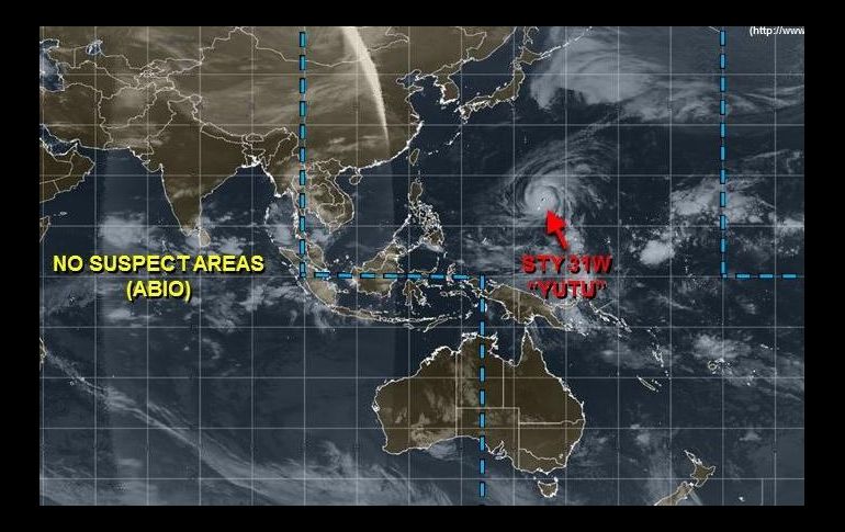 Imagen del tifón de este miércoles. Las Islas Marianas del Norte son territorios estadounidenses en el Pacífico occidental. ESPECIAL/Joint Typhoon Warning Center