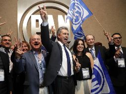 El candidato a la presidencia nacional del PAN, Manuel Gómez Morín, al término del debate que sostuvo con Marko Cortés. SUN/L. Cortés