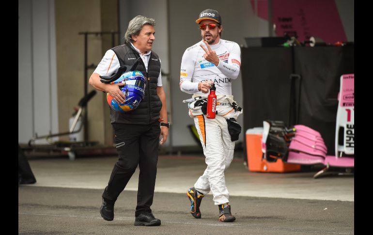 Otro de los personajes para no perder de vista es el español Fernando Alonso quien correrá por última vez en México este domingo. EFE / A. Estrella