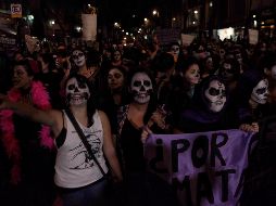 Las catrinas protestando contra la violencia de género y los feminismos ya son una estampa frecuente en estas fechas. ARCHIVO