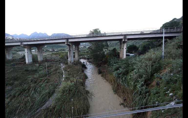 El río Milicia en Casteldaccia subio de nivel tras las fuertes lluvias.