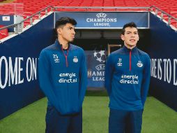 Erick Gutiérrez y el “Chucky” Lozano, en Londres. @PSV