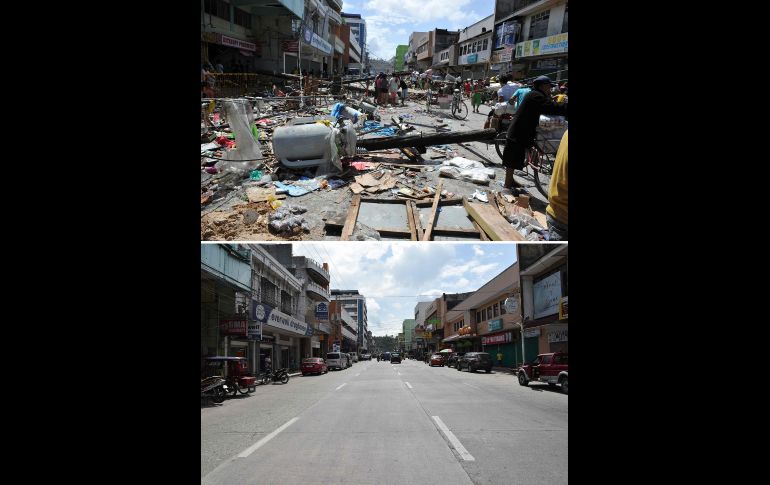 Una calle en Tacloban.