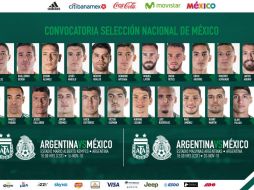 Fueron llamados 22 jugadores, ocho de los cuales militan en clubes europeos. TWITTER/@miseleccionmx