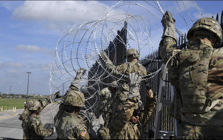 Esta semana soldados han reforzado varios puntos de la frontera, como el puente internacional Anzalduas en McAllen, Texas. AFP/Fuerza Aérea de EU/D. A. Hernandez/ARCHIVO