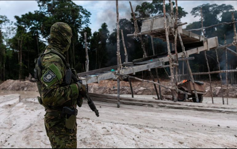 Militares entraron a la región del Amazonas para desmantelar minas ilegales. NOTIMEX