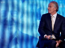 El ex primer ministro británico, Anthony Blair, presenta su ponencia 