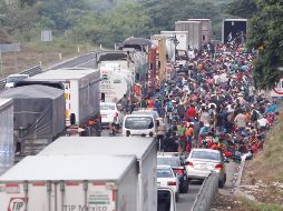 Los indocumentados salieron de este sábado por la noche de Pipijiapan, Chiapas, para llegar a la capital. NTX / O. Ramírez