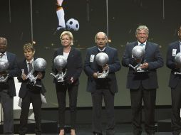 Arlindo, María Eugenia Rubio, Silvia Neid, Rivelino, Héctor Zelada y Cafú. MEXSPORT /