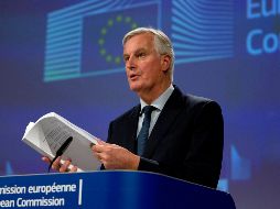 Michel Barnier, jefe negociador de la Unión Europea, habla durante una conferencia de prensa. AP/V. Mayo