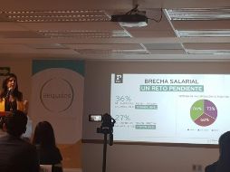 Andrea de la Piedra, oficial ejecutivo en jefe de Aequales Perú, presentó los resultados promediados de la evaluación a las 33 empresas. EL INFORMADOR / S. Blanco