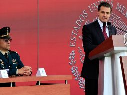 El Presidente reconoció de manera especial al jefe del Estado Mayor Presidencial, Roberto Miranda Moreno. NTX/J. Lira