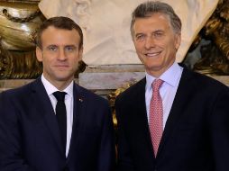 Macri recibió a Macron la mañana de este jueves. AFP / L. Marin