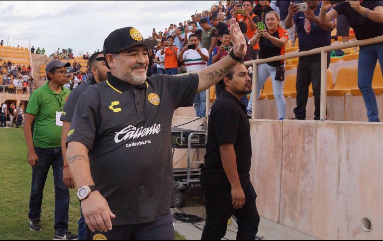 Maradona también criticó al River y a su entrenador, y se preguntó qué van a hacer cuando tengan que volver a jugar en la cancha del Boca. SUN / E. Hernández