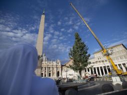 La tradición del árbol de Navidad gigante en la Plaza de San Pedro data de 1982, cuando el Papa Juan Pablo II aceptó el regalo de un abeto de gran tamaño traído hasta Roma por un agricultor polaco. AP / ARCHIVO