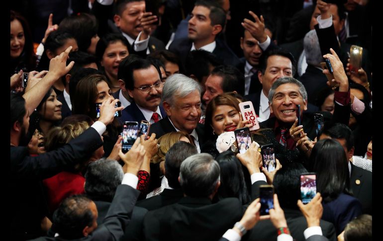 A su llegada, Andrés Manuel López Obrador fue recibido con un 