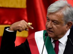 La frase de Andrés Manuel causó reacción entre los asistentes a la toma de posesión, y en las redes sociales. AFP / A. Estrella