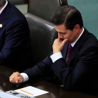 Reacciones de Peña Nieto durante el discurso de AMLO