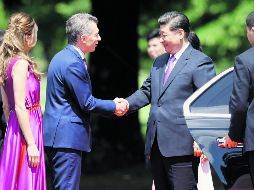 El presidente de Argentina, Mauricio Macri, recibe a su homólogo chino, Xi Jinping. AP