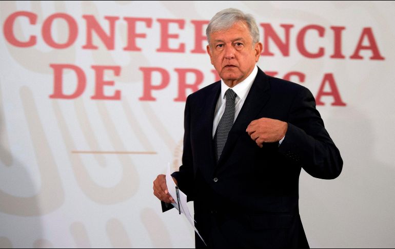 López Obrador estuvo acompañado por su gabinete de seguridad durante su primera conferencia de prensa como Presidente. AFP / A. Estrella