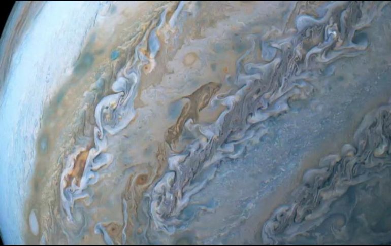 La instantánea tomada por la nave espacial Juno fue tomada el pasado 29 de octubre de 2018. TWITTER / @NASAJuno