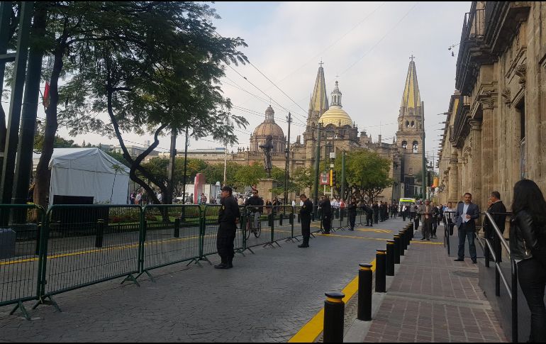 Vialidades como calle Independencia y avenida Hidalgo permanecen cerradas a la circulación. EL INFORMADOR / R. Bobadilla