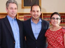 En la imagen Manuel Gómez Morín (izq), Marko Cortés (centro) y Mirelle Montes (der). TWITTER /@AccionNacional