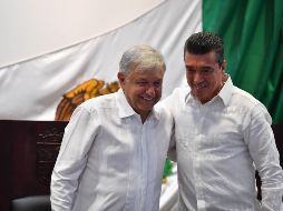 La ceremonia realizada en el recinto de la 67 Legislatura del Congreso Estatal, fue atestiguada por el Presidente Andrés Manuel López Obrador. NTX / O. Ramírez