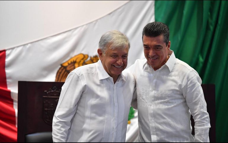 La ceremonia realizada en el recinto de la 67 Legislatura del Congreso Estatal, fue atestiguada por el Presidente Andrés Manuel López Obrador. NTX / O. Ramírez