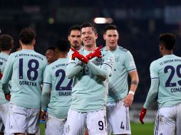 Los goles estuvieron a cargo de Joshua Kimich al minutos dos, David Alaba en el 29, Serge Gnabry en el 53 y Robert Lewandowsky (c) en el 62. EFE / D. Hecker