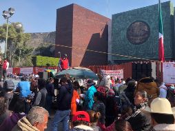 Este sábado algunas arterias cercanas al Palacio Legislativo de San Lázaro se encuentran bloqueados por campesinos. NTX / J. Arciga