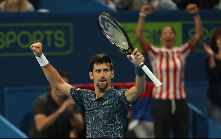 Novak Djokovic celebra tras derrotar ayer al georgiano Nikoloz Basilashvili. AFP/K. Jaafar