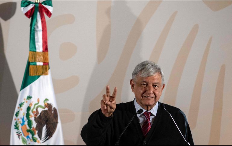El Mandatario durante la presentación del Programa de la Zona Libre de la Frontera Norte en Tijuana. AFP / G. Arias
