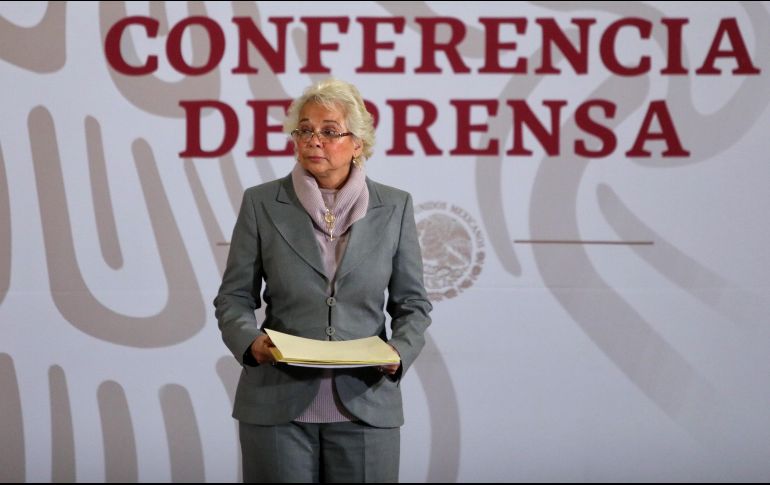 Olga Sánchez Cordero declara que una de las direcciones de la Unidad especial para el fortalecimiento de los sistemas de justicia instaló una mesa para la revisión de casos. EFE / S. Gutiérrez