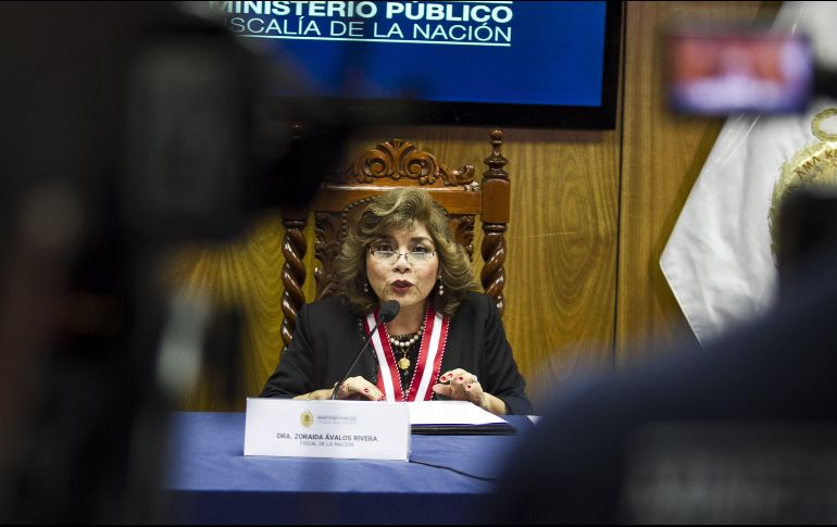 La nueva fiscal general de Perú, Zoraida Ávalos, asiste a una conferencia de prensa hoy en Lima. EFE/E. Cavero
