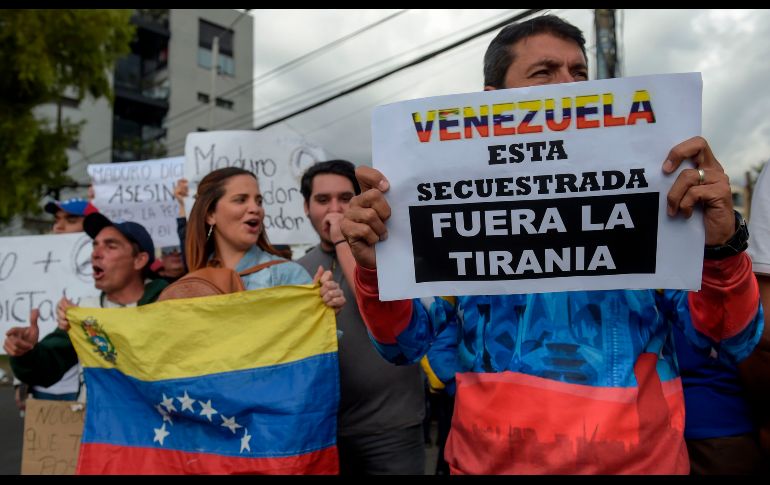 Opositores en Bogotá, Colombia. AFP / R. Arboleda