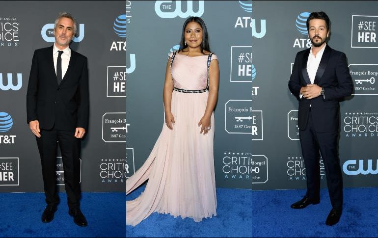 Alfonso Cuarón. Yalitza Aparicio y Diego Luna asisten a los premios. ESPECIAL