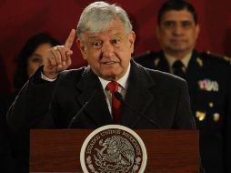 Andrés Manuel destacó la participación de elementos del Ejército, Marina y Policía Federal en la vigilancia de los ductos de Pemex. NTX / G. Granados