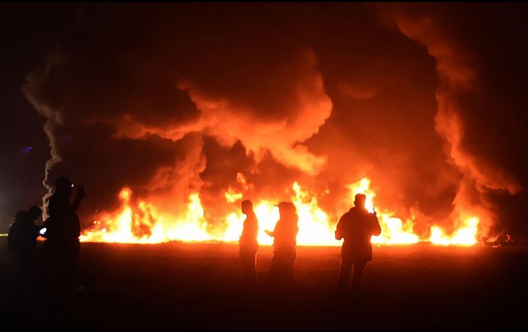 La tarde del viernes 18 de enero estalló un ducto de Pemex en el municipio de Tlahuelilpan, Hidalgo, donde habitantes recolectaban combustible. AFP / A. Estrella