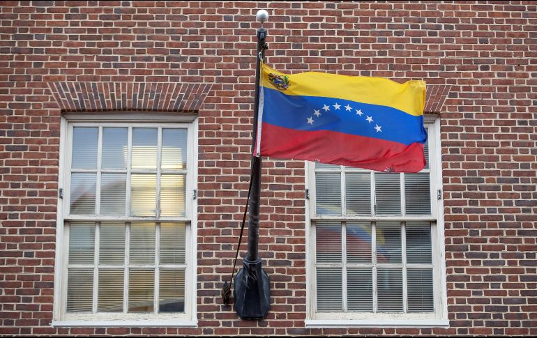 Embajada de Venezuela en los Estados Unidos este jueves en el área de Georgetown, en Washington. EFE/E. Lesser