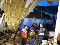 El accidente ocurrió debido a las fuertes lluvias y a la locación del hotel.  . AP / Abancay Police