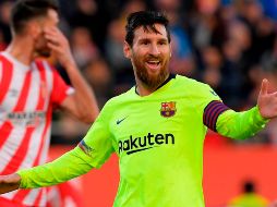 Messi suma 19 goles es el líder goleador del campeonato español. AFP/L. Gene