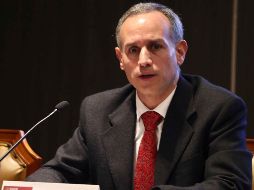 El subsecretario de Prevención y Promoción de la Salud, Hugo López-Gatell Ramírez, encabeza una conferencia de prensa este martes. SUN/A. Ojeda