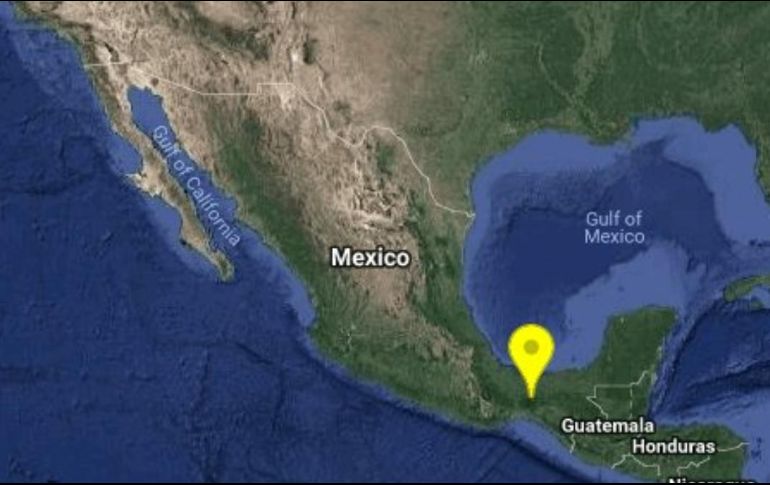 El epicentro tuvo lugar a 78 kilómetros al noreste del municipio de Cintalapa. ESPECIAL/SSN