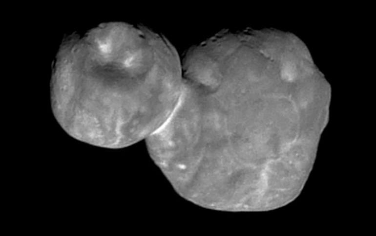 La imagen se tomó cuando la nave New Horizons se encontraba a seis mil 700 kilómetros de Ultima Thule. TWITTER / @NASANewHorizons