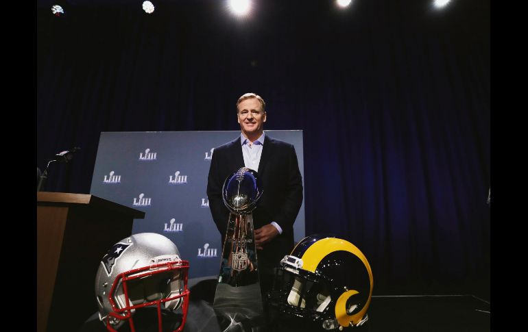 En su tradicional comparecencia ante los medios antes de cada Super Bowl, Roger Goodell habló de distintos temas concernientes a la Liga. AP / D. Phillip